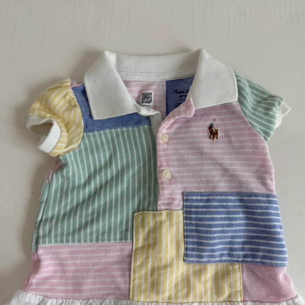 Ralph Lauren Baby Pastel Patchwork Dress Size 3 Months